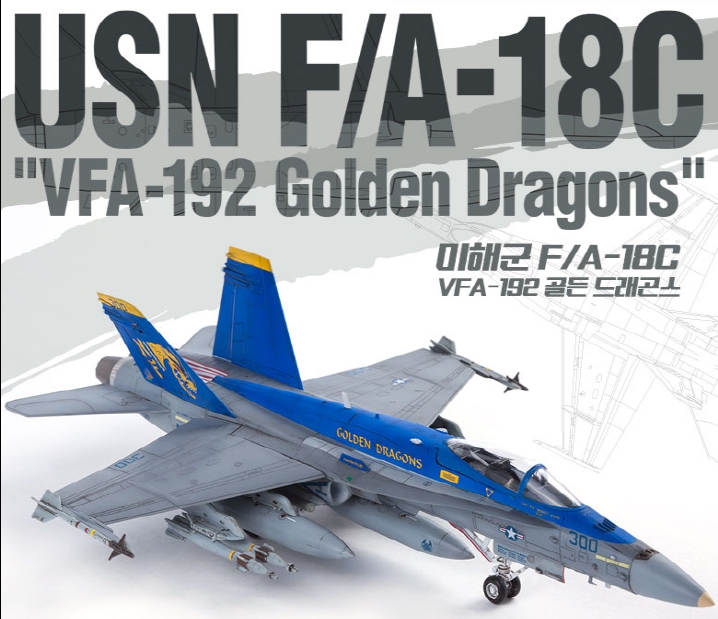 AC12564 1/72 USN F/A-18C VFA-192 "Golden Dragons"