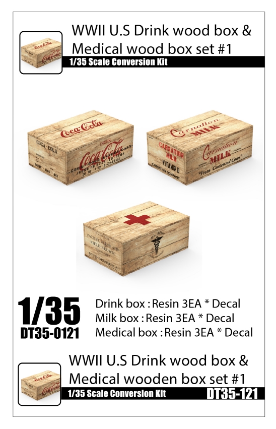 DT35121 WWII U.S Drink & Medical wooden box set #1