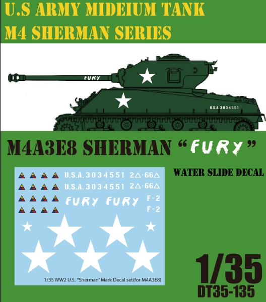 DT35135 US M4A3E8 "Sherman" Decal (for M4A3E8)