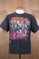 Kiss 키스 빈티지 라운드 반팔 티셔츠(95~100, 172~177) - o1744